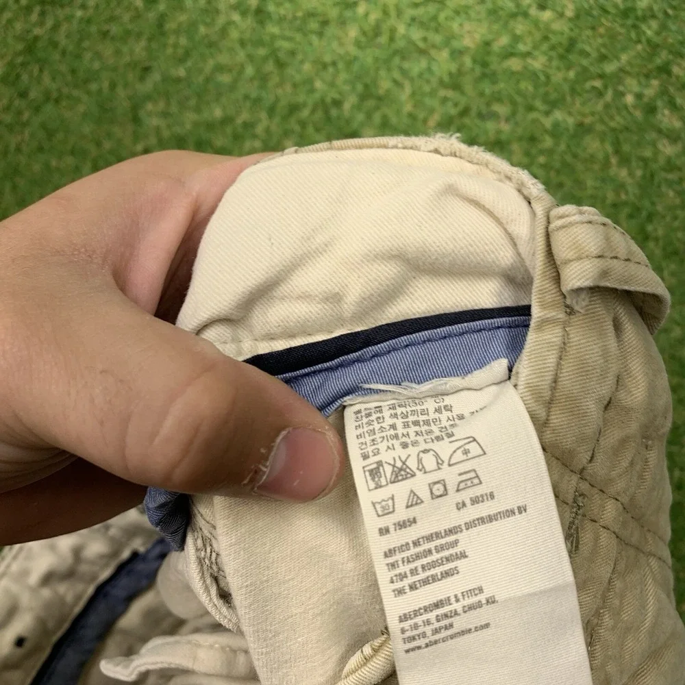 Abercrombie & Fitch Shorts Mens 30 Beige Heavy Chino Shorts Military A13 Beach